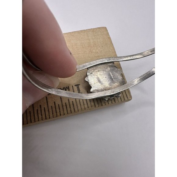 Vintage Navajo Turquoise Coral Cluster Sterling Silver 925 Bracelet Cuff 6-1/4" - Picture 10 of 10